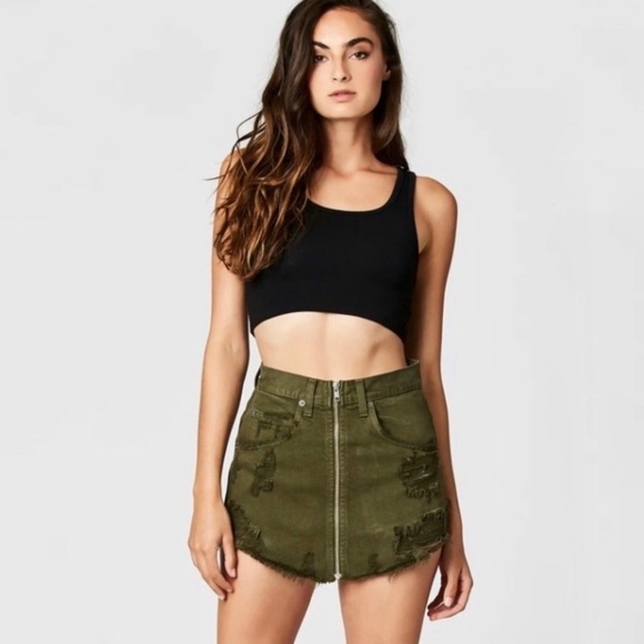 Carmar Olive Beatrice Zip Front Skirt - Picture 1 of 8